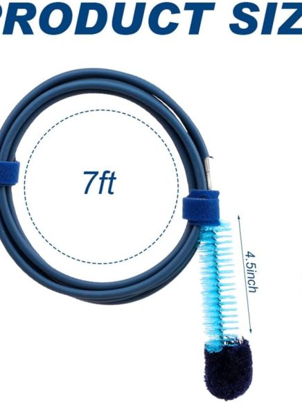 Tube Cleaning Brush and Handy Brush Flexible Long Stainless Brush (6.27 Feet) and Short Brushes (7.87 Inches)  Tube Clean Brush  Hose Cleaning Brush Kit