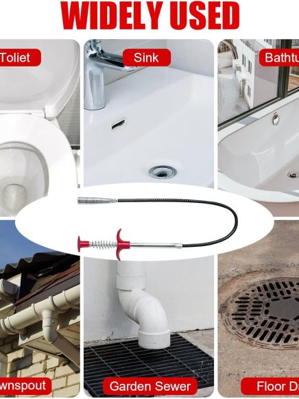 New Upgrade Drain Snake Hair Drain Clog Remover Tool - Sink Drain Cleaner for Toilet Sewer Shower Kitchen Bathroom Tub Clogged Drains Opener Cleaning Tool, Flexible Grabber Claw Pick Up Reacher Tool